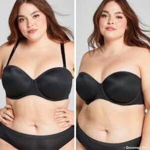 NWT Cacique Lightly Lined Multi-way Strapless Black Bra